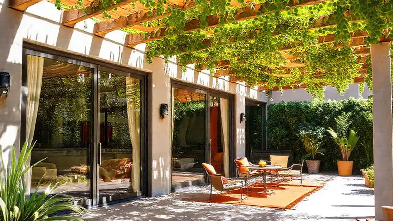 Un patio moderno y elegante destaca